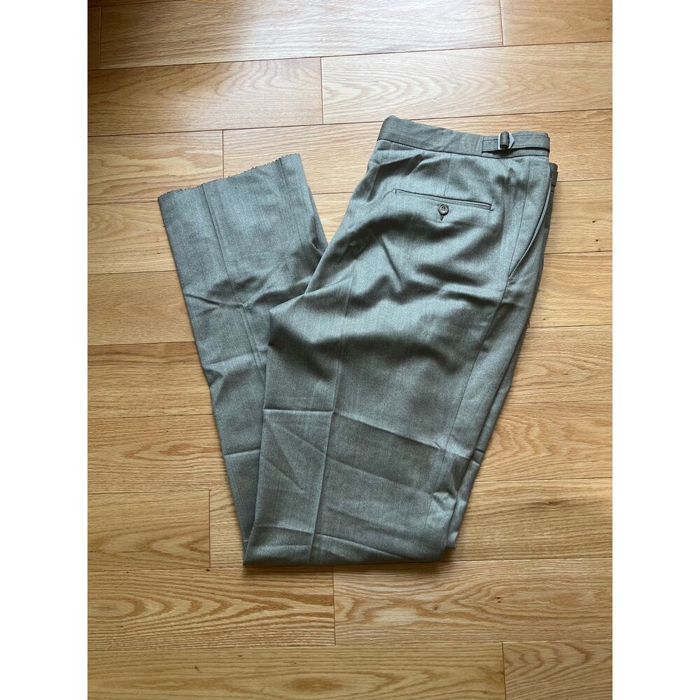Hickey Freeman Dress Pants Pleated Not Hemmed Light Brown Taupe Size 36 JJ